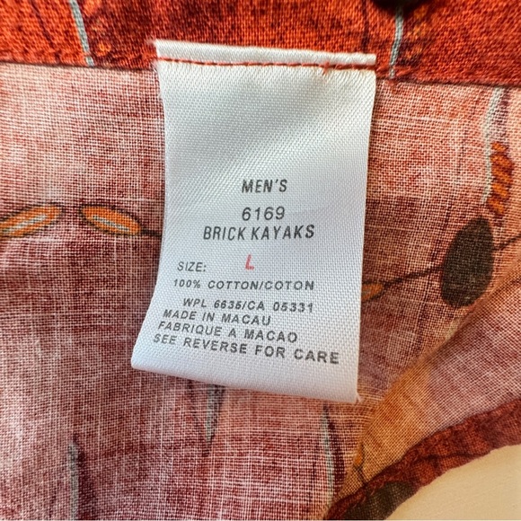 Woolrich Red “Brick Kayaks” Casual Button Down Shirt Large - Picture 8 of 14